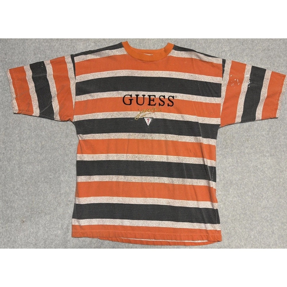 Vintage Guess Jeans X Giovanni L'Uomo 90s Striped Single Stitch Mens Medium